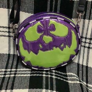 Love Pain & Stitches glitter Pumpkin Kult purse purple & green